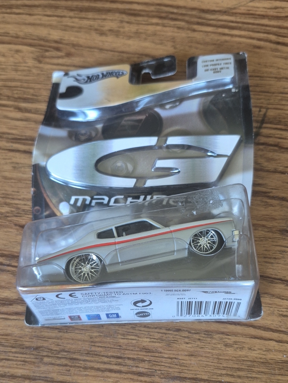 New Hot Wheels G Machine Silver Muscle Car with Red Stripe. For Ages 8+